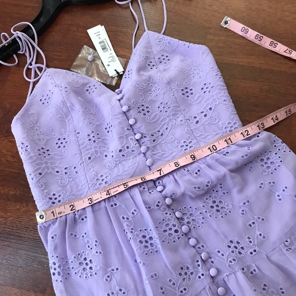 SOLD! NWT Alice + Olivia Shanti Eyelet Embroidery Button Front Dress Lavender - Picture 8 of 17